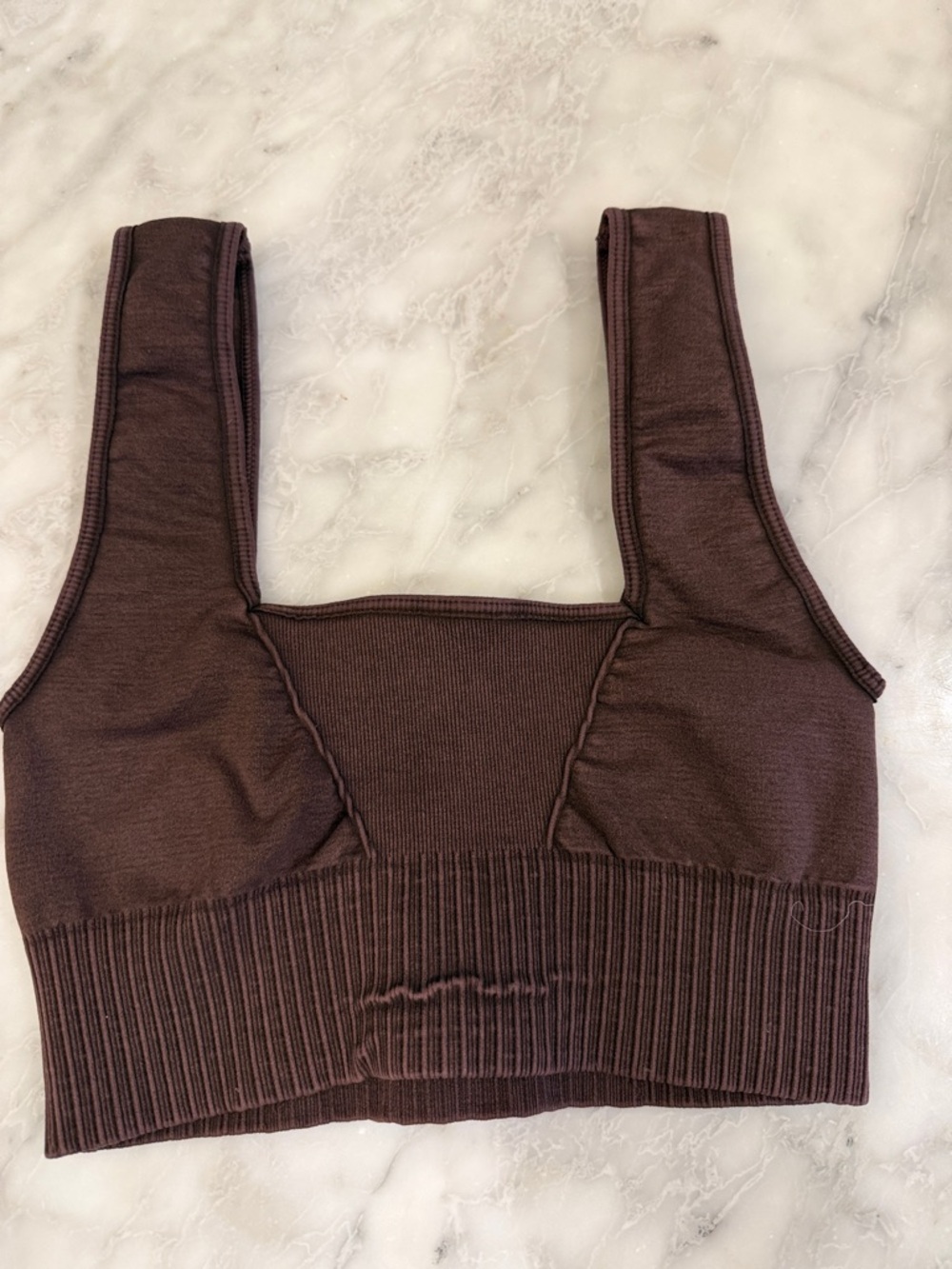 FP Movement by Free People Brown Seamless Ribbed Sports Bra
